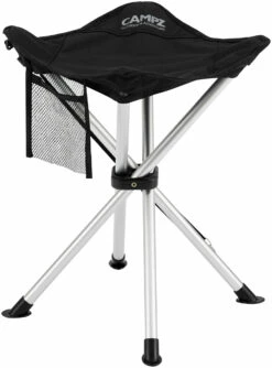 CAMPZ Aluminium 4 Poten Vouwkruk, Zwart/grijs