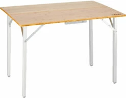 CAMPZ Bamboe Tafel 100x72x70cm Extra Sterk, Bruin/grijs