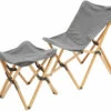 CAMPZ Vouwstoelset Van Beukenhout Met Hoes En Voetsteun, Grijs/bruin -CAMPZ Winkels campz beech wood folding chair set with cover and footrest grey brown 1
