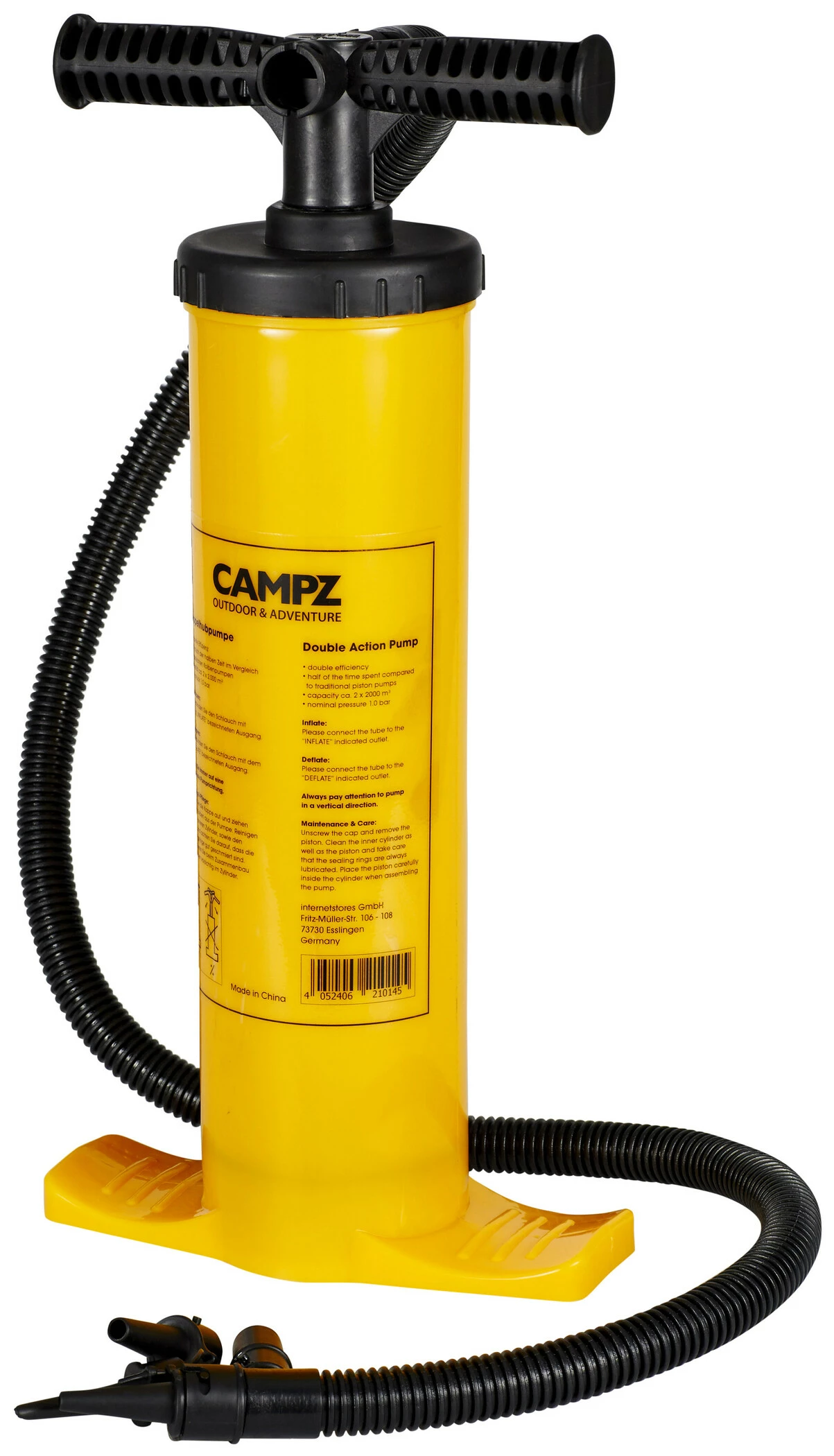 CAMPZ Double Action Pomp 2l, Geel 3 CAMPZ Double Action Pomp 2l, Geel