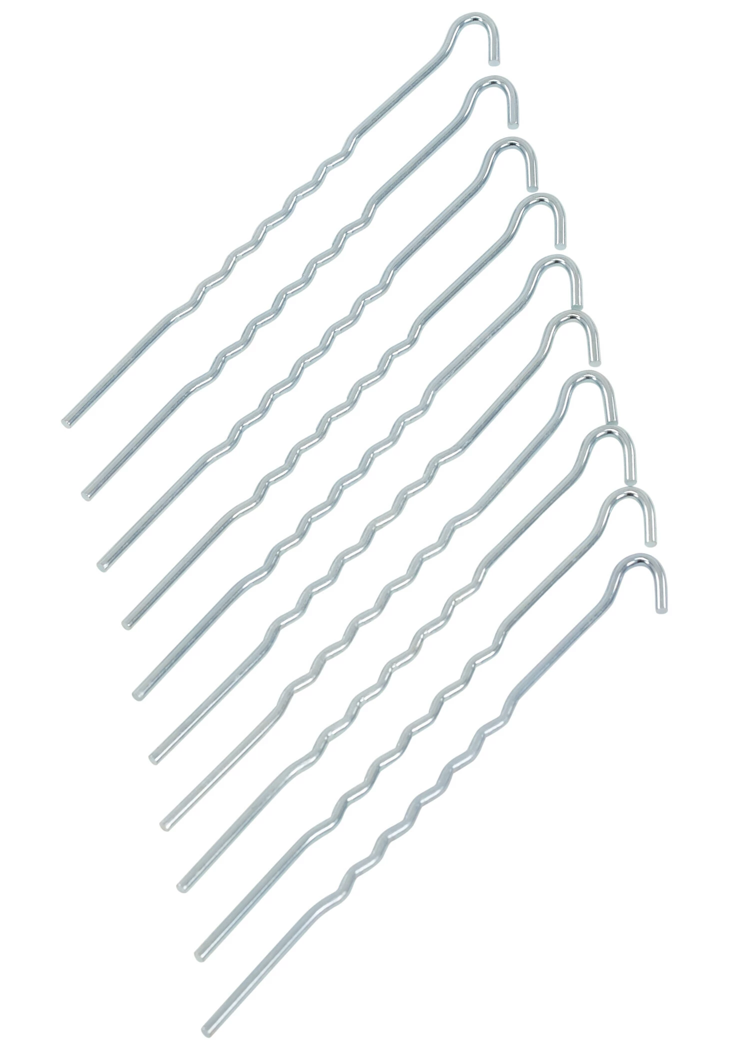 CAMPZ Stalen Tentharing 22cm Wavy, Grijs 3 CAMPZ Stalen Tentharing 22cm Wavy, Grijs