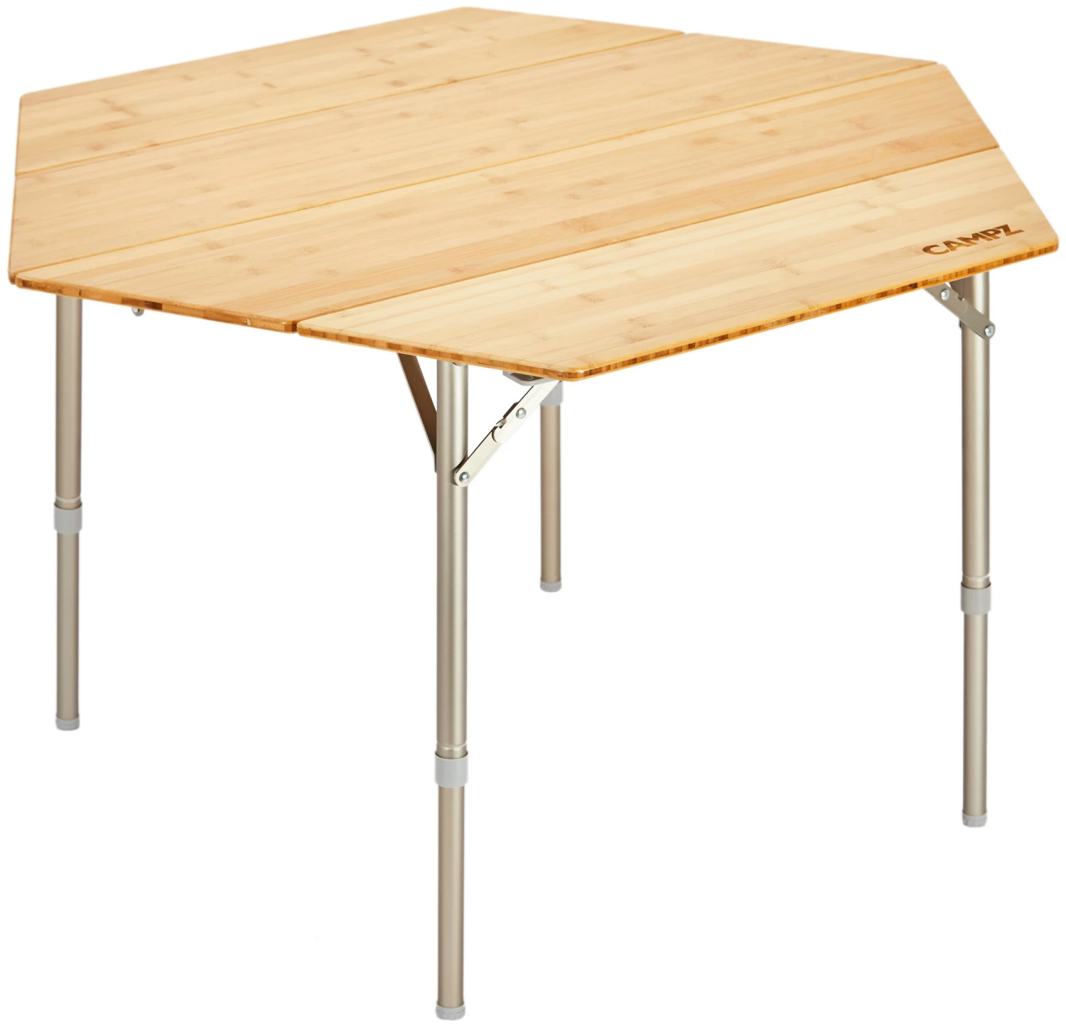 CAMPZ Hexa Bamboe Vouwtafel 100x86x40/60cm, Bruin 3 CAMPZ Hexa Bamboe Vouwtafel 100x86x40/60cm, Bruin