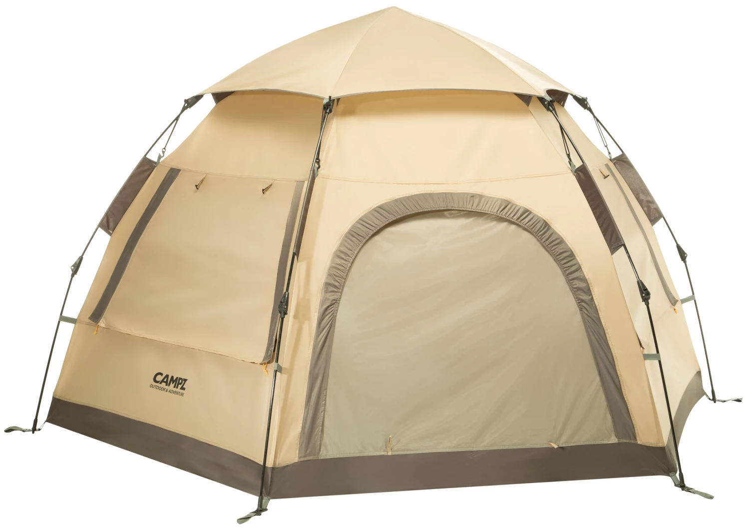 CAMPZ Hexa OT 3P Tent, Beige/grijs 3 CAMPZ Hexa OT 3P Tent, Beige/grijs