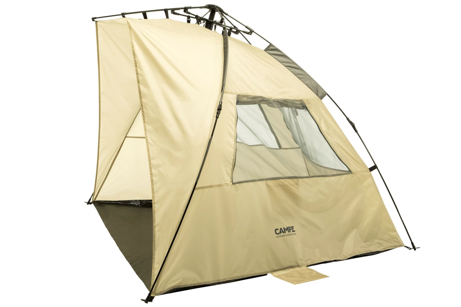 CAMPZ OT UV 50+ Zonnescherm Trapezium, Beige/grijs 3 CAMPZ OT UV 50+ Zonnescherm Trapezium, Beige/grijs