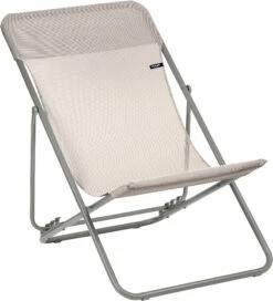 Lafuma Mobilier Maxi Transat Klapstoel Met Cannage Phifertex, Roze/grijs