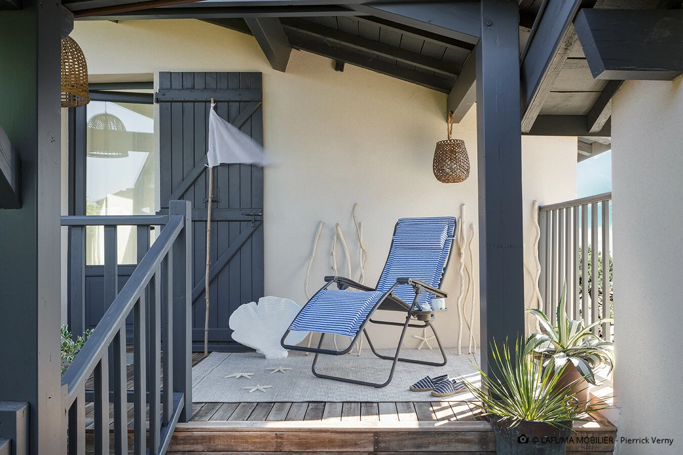 Voorkant -CAMPZ Winkels lafuma mobilier rsx clip relax chair blue stripes 1