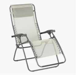Lafuma Mobilier RSXA Relax Stoel Met Cannage Phifertex, Beige/grijs
