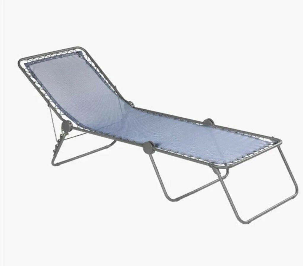Lafuma Mobilier Siesta L Lounger Batyline With Cannage Phifertex, Blauw/grijs 3 Lafuma Mobilier Siesta L Lounger Batyline With Cannage Phifertex, Blauw/grijs