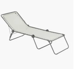 Lafuma Mobilier Siesta L Lounger Batyline With Cannage Phifertex, Beige/grijs