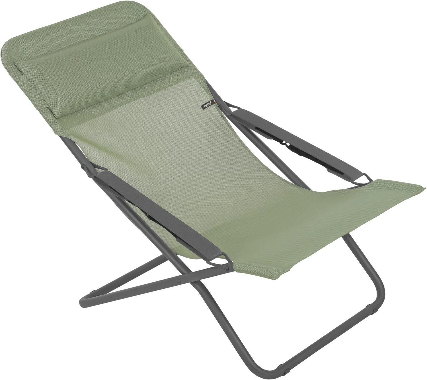 Lafuma Mobilier Transabed Klapstoel Met Cannage Phifertex, Groen/grijs 3 Lafuma Mobilier Transabed Klapstoel Met Cannage Phifertex, Groen/grijs