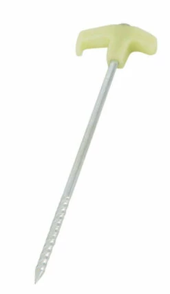 Outwell Spike Glow Peg Steel Tentharing, Zilver/geel