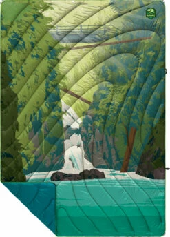 Rumpl Original Puffy Printed Deken 1 Persoon, Groen
