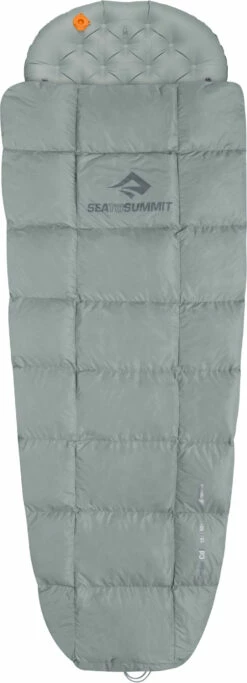 Sea To Summit Cinder Cd1 Integrated Down Quilt Long, Grijs