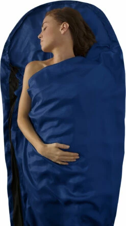 Sea To Summit Silk Stretch Binnenbroek Mummy Met Capuchon & Box Foot, Blauw